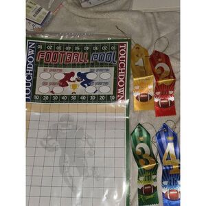 NEW Football Pool Game Kit Award Ribbons Super Bowl Party Multi-color